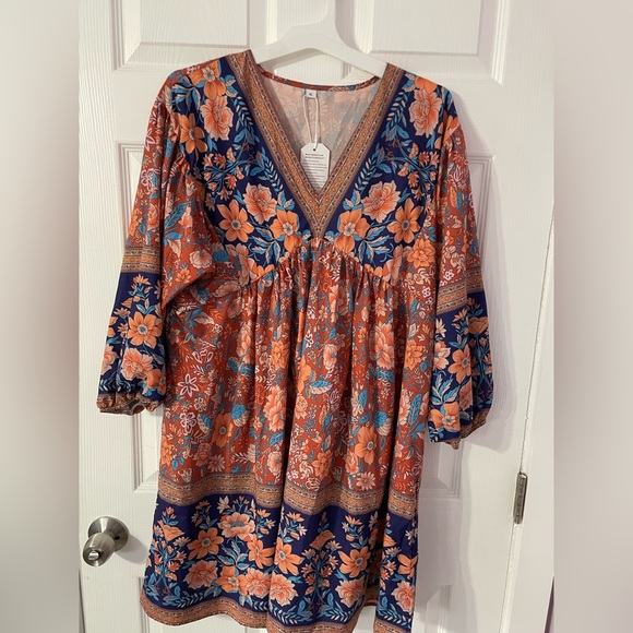 Mini Baby Doll in Rust Dress flower print | XL | NWT ! - Picture 6 of 13